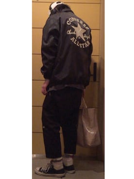 「ワーク」｜「アイテム（ナイロンジャケット）」を使った、イ ケ ダさん（メンズ・181cm）の春コーディネート