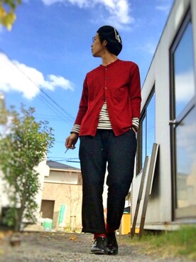 「soe（ソーイ）のアイテム（カーディガン/ボレロ）」を使った、いっくんさん（メンズ・174cm）の秋コーディネート