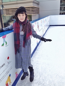 「アイテム（シャツワンピース）」を使った、りーさん（レディース・158cm・20代）の冬コーディネート