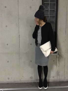 「MONKI（モンキ）のアイテム（クラッチバッグ）」を使った、mii◡̈⃝さん（レディース・170cm）の秋コーディネート