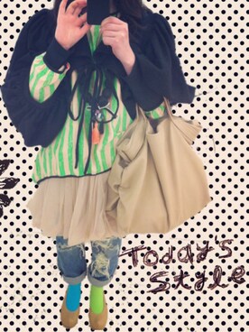 「BERNHARD WILLHELM（ベルンハルトウィルヘルム）のアイテム（その他アウター、ブラック系）」を使った、masamiさん（レディース・150cm）の秋コーディネート