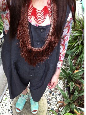 「あちゃちゅむ（アチャチュム）のアイテム（Tシャツ/カットソー、その他）」を使った、masamiさん（レディース・150cm）の秋コーディネート