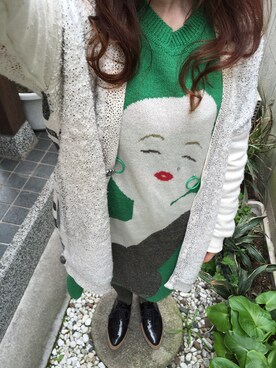 「ANNTIAN（アンティアン）のアイテム（その他アウター、ホワイト系）」を使った、masamiさん（レディース・150cm）の春コーディネート