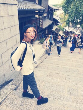 「カメラ女子」｜「アイテム（ブーツ）」を使った、meuさん（レディース・155cm）の秋コーディネート