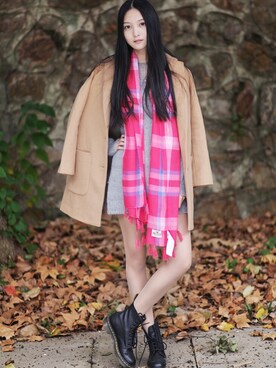 「Heather（ヘザー）のアイテム（ピーコート）」を使った、charleneさん（レディース・162cm）の春コーディネート