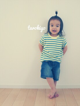 「GAP（ギャップ）のアイテム（デニムパンツ、ブルー系）」を使った、tarokiyoさん（レディース）の夏コーディネート