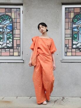 「着物」｜「アイテム（オールインワン・サロペット）」を使った、peedrolinoさん（レディース・168cm）の冬コーディネート