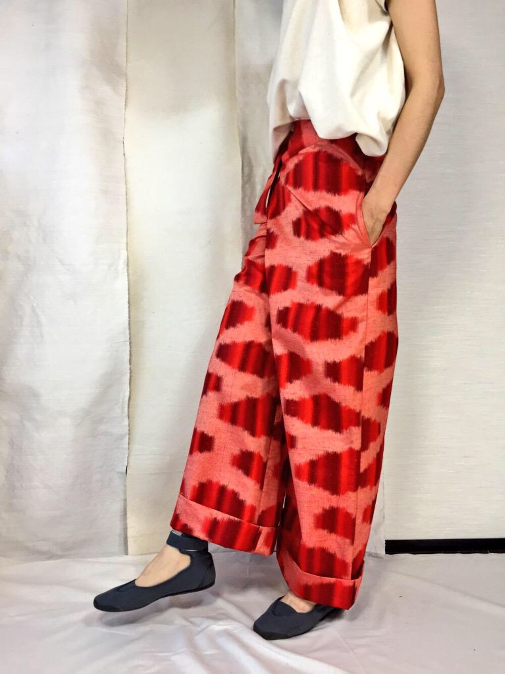 「着物、着物アンティーク、ラクチンコーデ、ぺーどろりーの」｜「ぺーどろりーの/反物set（つなぎ/オールインワン、ブルー系）」を使った、peedrolinoさん（レディース・168cm）の冬コーディネートの1枚目の写真