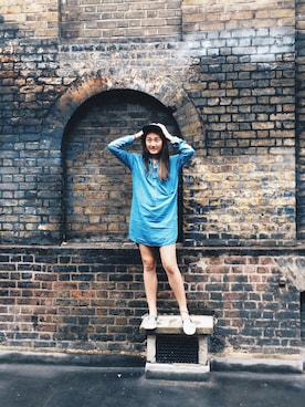 「PULL&BEAR（プルアンドベア）のアイテム（シャツワンピース）」を使った、meixuanさん（レディース・171cm）の夏コーディネート