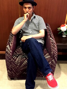 「WHEREABOUTS（ウェアラバウツ）のアイテム」を使った、ゴンケさん（メンズ・170cm）の秋コーディネート