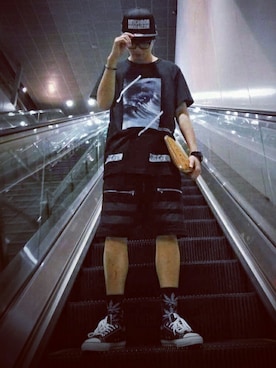 「streetsnap」｜「アイテム（帽子）」を使った、峰仔さん（メンズ・174cm）の春コーディネート