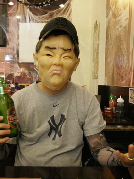 「halloween」｜「アイテム（キャップ）」を使った、김슭さん（メンズ・174cm）の秋コーディネート