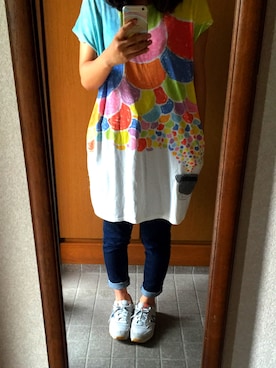 「ARROW（アロー）のアイテム（パンツ）」を使った、らなさん（レディース・155cm）の夏コーディネート