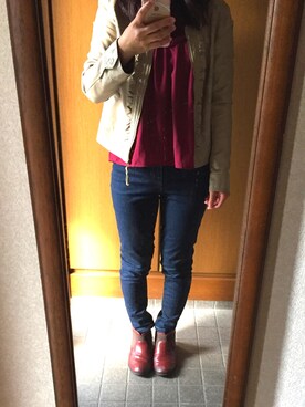 「ARROW（アロー）のアイテム（パンツ）」を使った、らなさん（レディース・155cm）の秋コーディネート