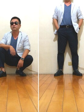 「西裝外套」｜「アイテム（フォーマルスーツ/小物）」を使った、曾照陽さん（メンズ・168cm）の秋コーディネート