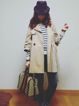 「MAISON DE REEFUR（メゾンドリーファー）のアイテム（トレンチコート）」を使った、ｍａｙｏ*さん（レディース・162cm）の秋コーディネート