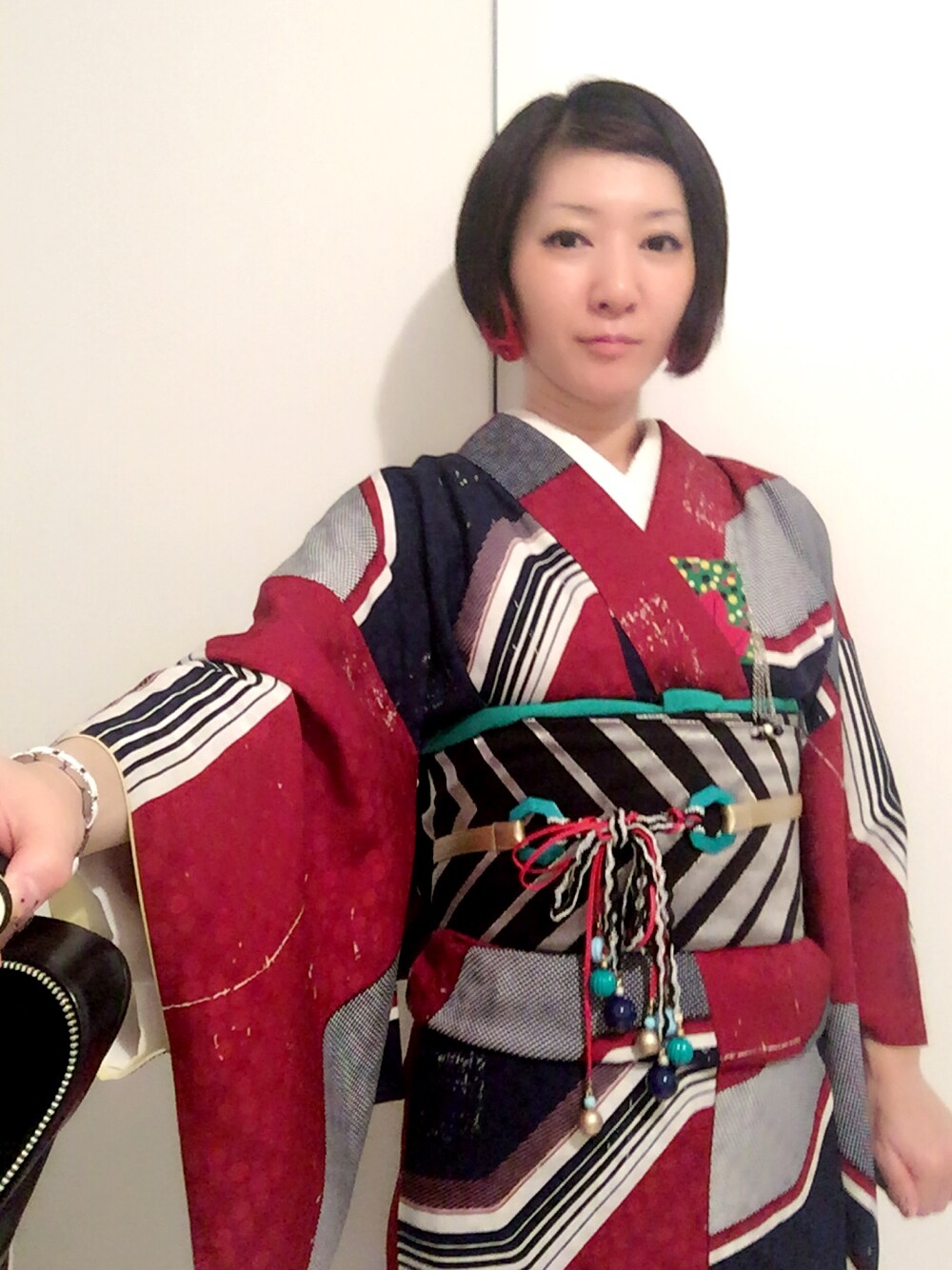 「モダンアンテナ、modernantenna、kimono、着物、きもの、60’s、CHOKO、lilyhorse、COMME des GARCONS」｜「モダンアンテナのアイテム（浴衣、その他）」を使った、モダンアンテナさん（レディース・161cm）の春コーディネートの1枚目の写真