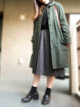 「SM2（エスエムツー）のアイテム（ピーコート）」を使った、Rさん（レディース・153cm）の秋コーディネート