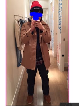 「アイテム（ステンカラーコート）」を使った、しんすけさん（メンズ・186cm・10代）の冬コーディネート