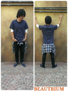 「BEAUTRIUM 」｜今井としひろさん（メンズ・160cm）の秋コーディネート