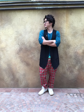 「アイテム（ベスト）」を使った、今井としひろさん（メンズ・172cm・30代）の冬コーディネート