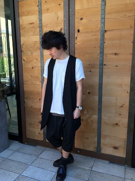 「アイテム（ベスト）」を使った、今井としひろさん（メンズ・172cm・30代）の夏コーディネート