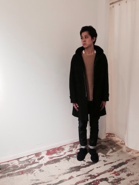 「bukht」｜「アイテム（ダウンジャケット/コート）」を使った、岡本 健太さん（メンズ・178cm）の秋コーディネート