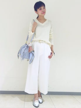 「アイテム（ローファー、シルバー系）」を使った、higuchinさん（レディース・160cm）の冬コーディネート