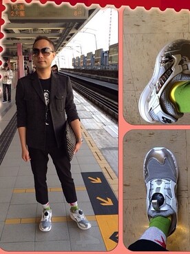 「PUMA（プーマ）のアイテム（スニーカー、シルバー系）」を使った、k1amさん（メンズ・168cm）の冬コーディネート