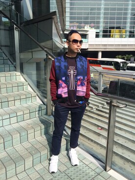 「initial（イニシャル）のアイテム（スラックス）」を使った、k1amさん（メンズ・168cm）の冬コーディネート