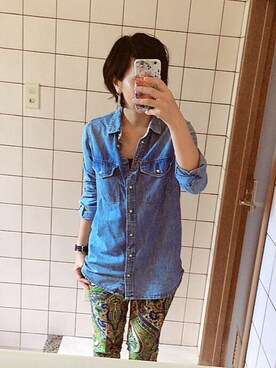 「CISOLASSE（シソーラス）のアイテム（ピアス（両耳用））」を使った、さぼまま㊻さん（レディース・158cm）の夏コーディネート