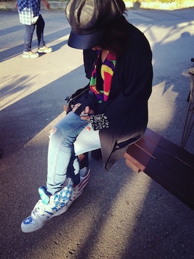 「adidas Originals by JEREMY SCOTT」｜「アイテム（キャスケット）」を使った、wattyさん（レディース・153cm）の秋コーディネート