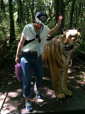 「NEW BALANCE（ニューバランス）のML574（スニーカー、ブルー系）」を使った、atty,,,さん（レディース・163cm）の秋コーディネート