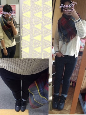 「NIKE（ナイキ）のナイキ ウィメンズ ルナフォース スカイハイ W NIKE LUNAR FRC 1 SKY HI JCRD 654849-001（スニーカー、ブラック系）」を使った、atty,,,さん（レディース・163cm）の秋コーディネート