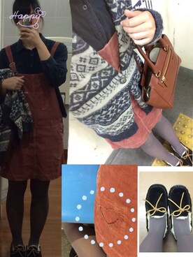 「UGG（アグ）の【2014年秋冬モデル】UGG Australia / WMNS Dakota（モカシン/デッキシューズ、ブラック系）」を使った、atty,,,さん（レディース・163cm）の秋コーディネート