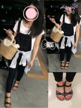 「腰巻きスタイル」｜「アイテム（サロペット/オーバーオール）」を使った、atty,,,さん（レディース・163cm）の春コーディネート
