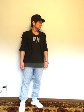 「VICTIM（ヴィクティム）のアイテム（キャップ）」を使った、hiroshiさん（メンズ・163cm）の春コーディネート