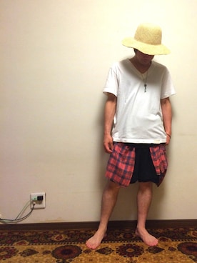 「0000（ゼロゼロゼロゼロ）のアイテム」を使った、hiroshiさん（メンズ・163cm）の夏コーディネート