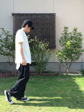 「VICTIM（ヴィクティム）のアイテム（キャップ）」を使った、hiroshiさん（メンズ・163cm）の夏コーディネート