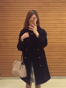 「大阪」｜「アイテム（ピーコート）」を使った、chiemiさん（レディース・162cm）の冬コーディネート