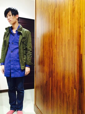 「plain-me（プレインミー）のアイテム（ピーコート）」を使った、kokoko さん（メンズ・174cm）の秋コーディネート