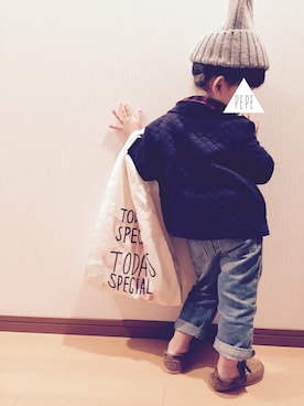 「キルトジャケット」｜「アイテム（その他）」を使った、pepeさん（キッズ・90cm）の秋コーディネート