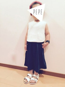 「7月WEAR夏のサンダル祭り」｜「アイテム（ワンピース/ドレス）」を使った、pepeさん（キッズ・100cm）の夏コーディネート