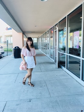 「Abercrombie&Fitch（アバークロンビーアンドフィッチ）のアイテム（スカート）」を使った、Glessieさん（レディース・160cm）の夏コーディネート