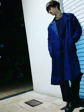 「LOWRYS FARM（ローリーズファーム）のアイテム（トレンチコート）」を使った、パンダさん（メンズ・172cm）の冬コーディネート