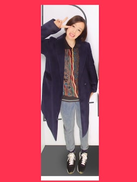 「WEGO（ウィゴー）のアイテム（ステンカラーコート）」を使った、Hitomiさん（レディース・158cm）の秋コーディネート