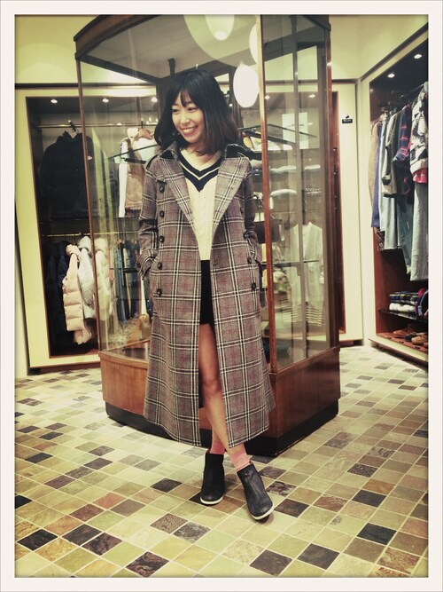SWANLAKE×Ray BEAMS チェック トレンチ コート BEAMS Ray SWANLAKE×Ray BEAMS チェック トレンチ コート BEAMS Ray