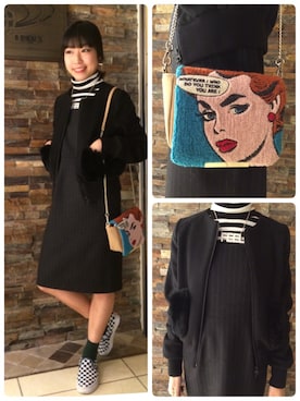 「ラビットファー」｜「アイテム（ワンピース/ドレス）」を使った、atsumi_kuwabaraさん（レディース・158cm）の秋コーディネート