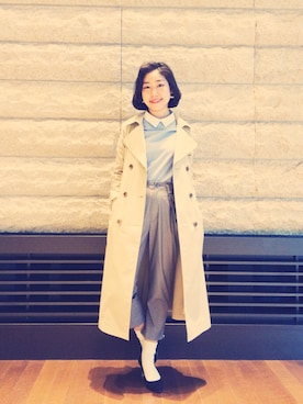 「アイテム（パンツ、シルバー系）」を使った、atsumi_kuwabaraさん（レディース・158cm）の冬コーディネート