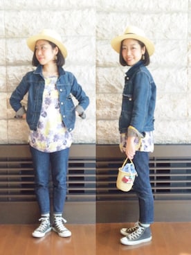 「アイテム（ジャケット/アウター）」を使った、atsumi_kuwabaraさん（レディース・158cm）の春コーディネート